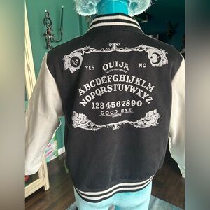 Hell Bunny Black and White Ouija Board Varsity Halloween Spooky Jacket